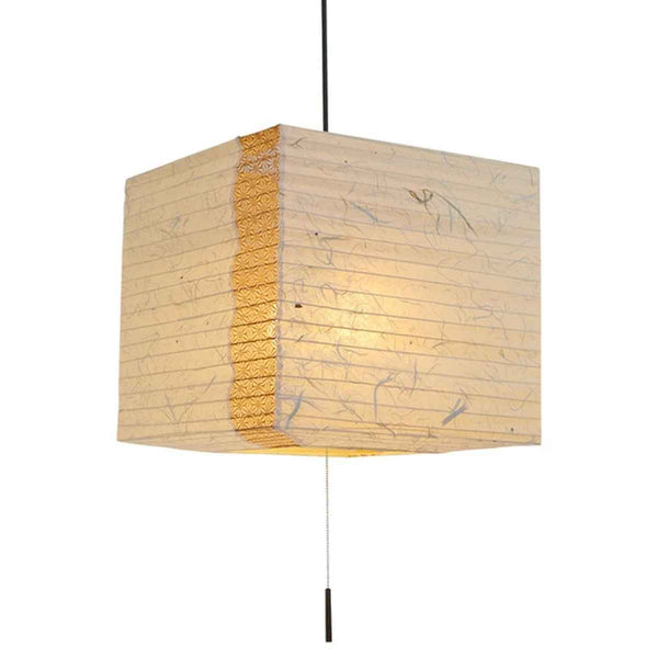 ペンダントライト和紙ペンダントランプ黒雲龍X麻葉唐茶3灯