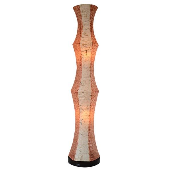 フロアライト2灯LED対応和紙バナナ紙X麻葉煉瓦日本製