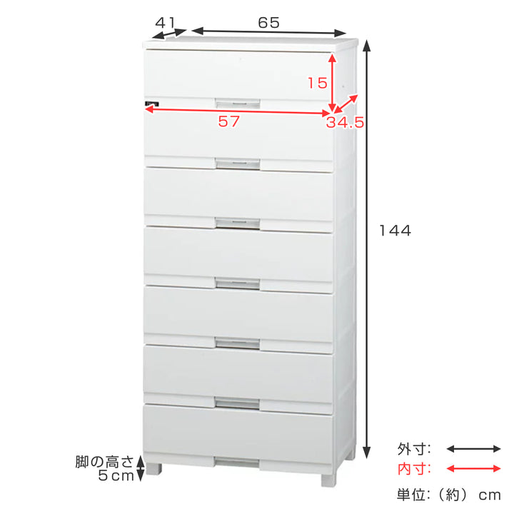 チェストフィッツプラスプレミアム7段幅65×奥行41×高さ144cmFP6507