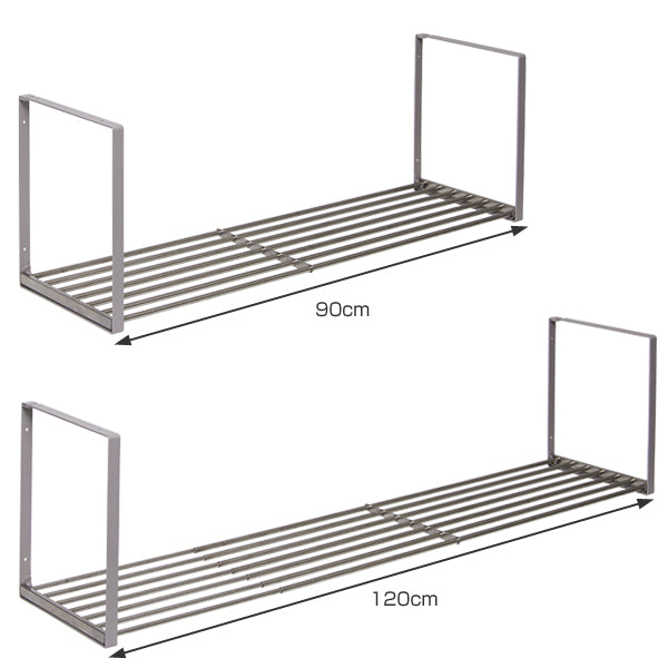 吊戸棚下収納吊り戸下収納伸縮式ねじ止めタイプ幅90～120cm1段ステンレス組立式