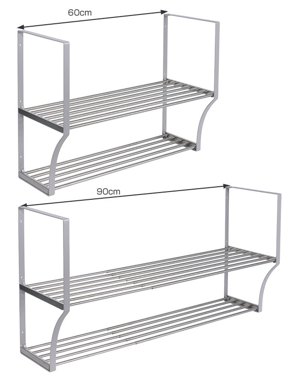 吊戸棚下収納吊り戸下収納伸縮式ねじ止めタイプ幅60～90cm2段ステンレス組立式