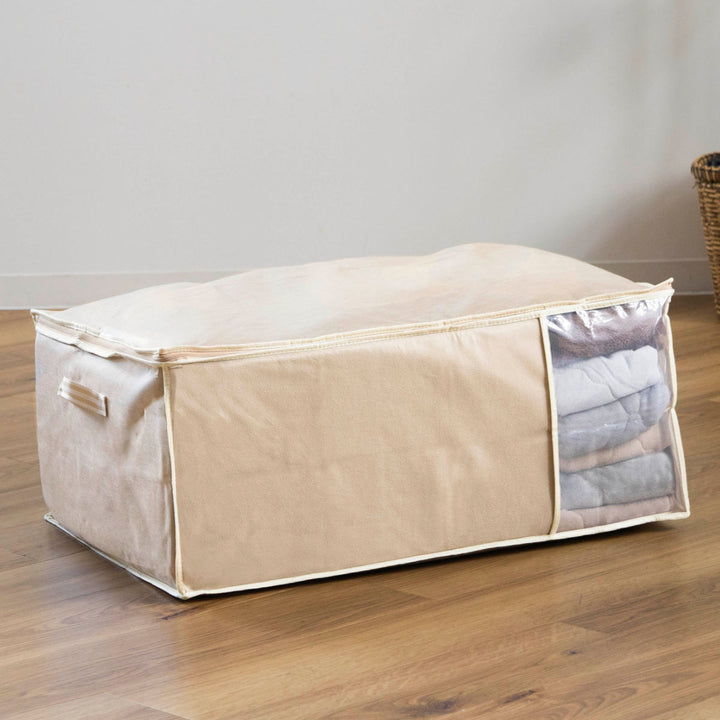 収納袋幅70×奥行50×高さ30cm毛布・敷きパッド袋持ち手付き