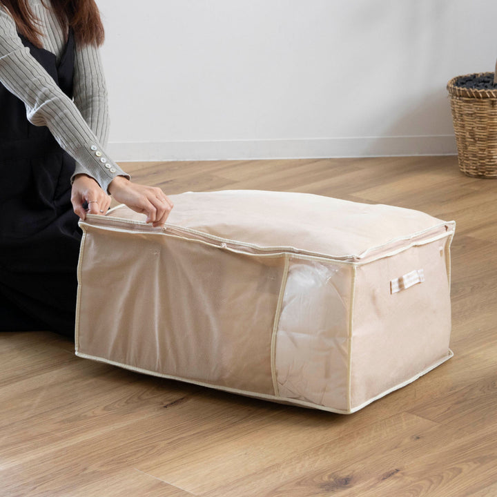 布団袋羽毛ふとん袋幅65×奥行45×高さ30cm収納袋ベルト付き持ち手付き