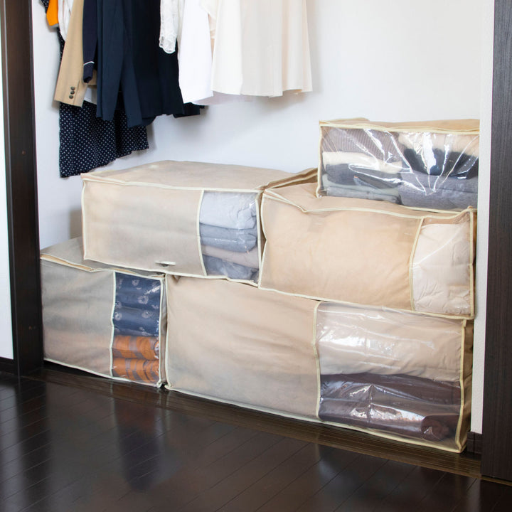 衣類整理袋幅50×奥行32×高さ24cm衣類袋収納袋持ち手付き