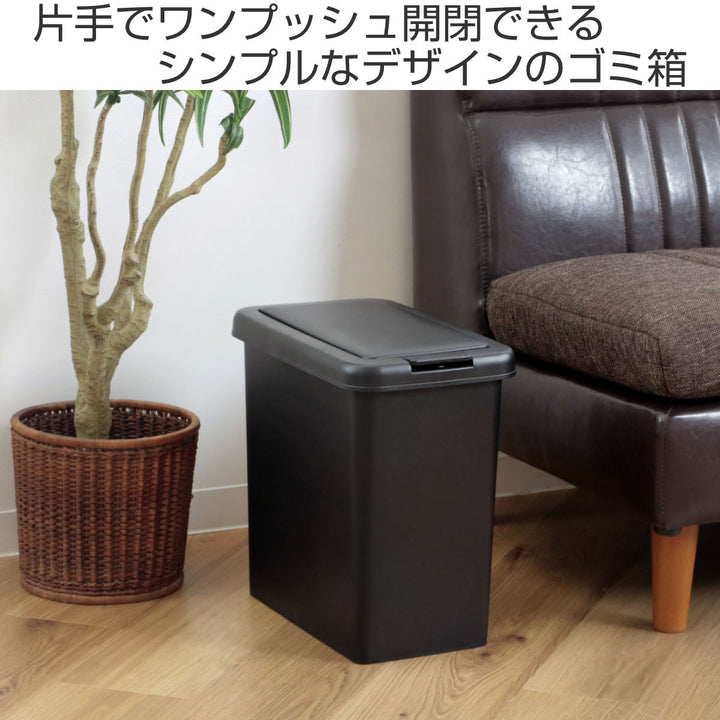 ゴミ箱ふた付きスリムプッシュ20L