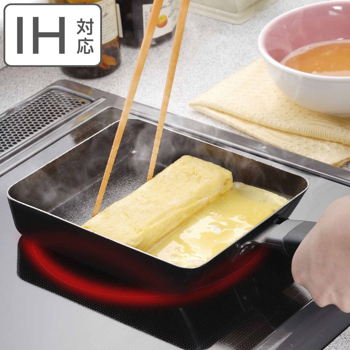 玉子焼き器IH対応鉄製ファイバーライン加工