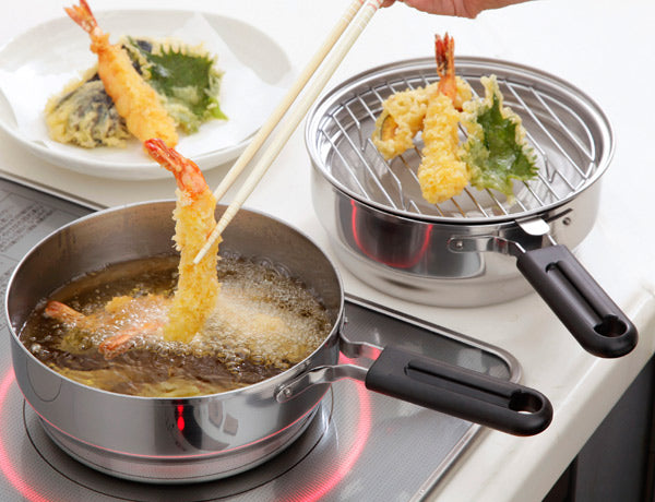 天ぷら鍋IH対応オイルポット兼用揚げ鍋らく揚げダブルポット日本製