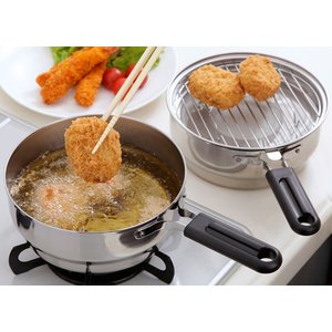 天ぷら鍋IH対応オイルポット兼用揚げ鍋らく揚げダブルポット日本製
