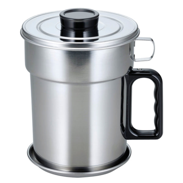 オイルポット1.1L油をきれいにするポット活性炭カートリッジ付きステンレス製