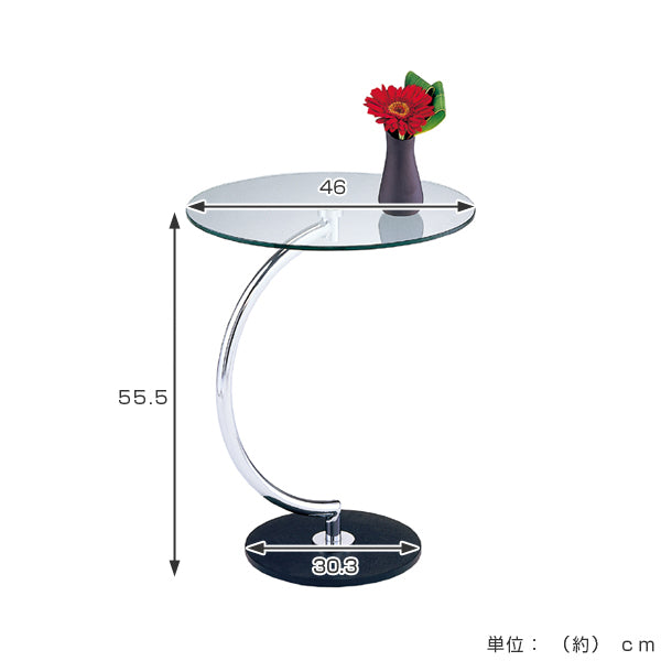 テーブルサイドテーブルガラス天板ブラス