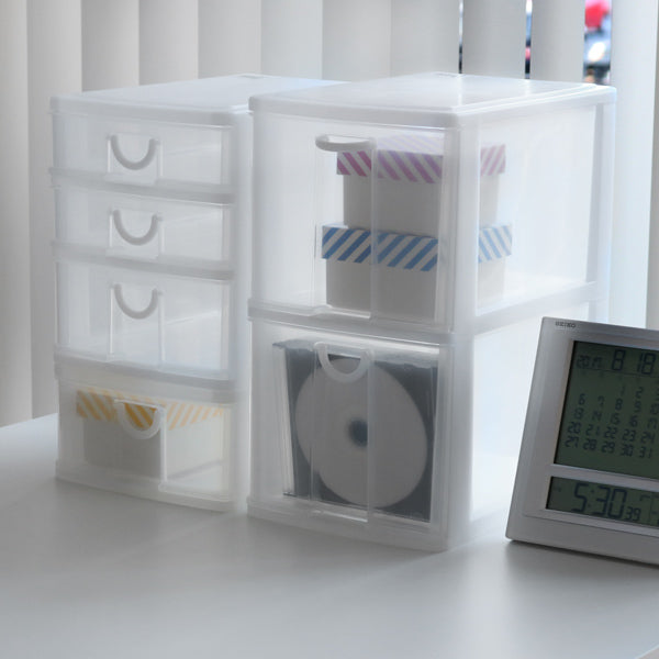 レターケース幅34.5×奥行25.5×高さ27.8cmA4横3段浅型収納ケース