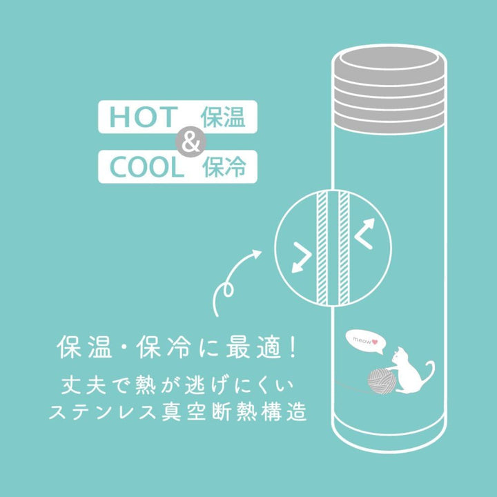 水筒300mlニャントルケイトネコ保温保冷