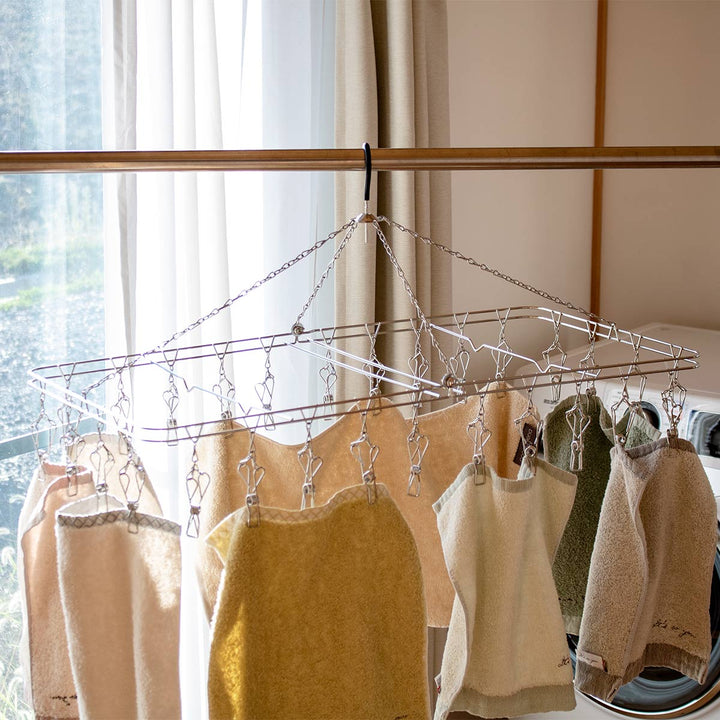 洗濯ハンガーステンレスハンガーLLからまない28ピンチステンレス製