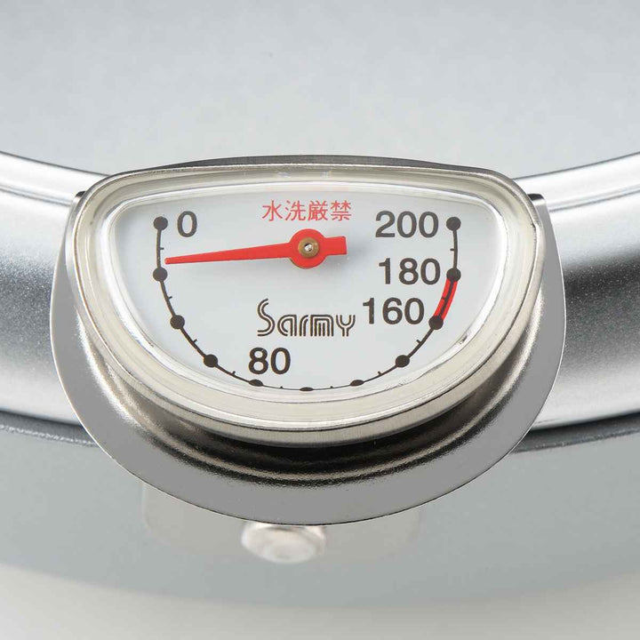 天ぷら鍋20cmIH対応味楽亭鉄製温度計付きフタ付き