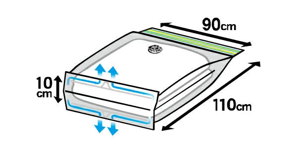 布団圧縮袋掃除機不要M縦110×横90cm収納袋圧縮袋防ダニ