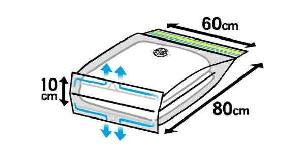 衣類圧縮袋掃除機不要縦80×横60cm収納袋圧縮袋防ダニ