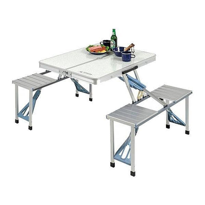 ピクニックテーブル アルミ製 ４人用 テーブル・チェア一体型 折り畳み式