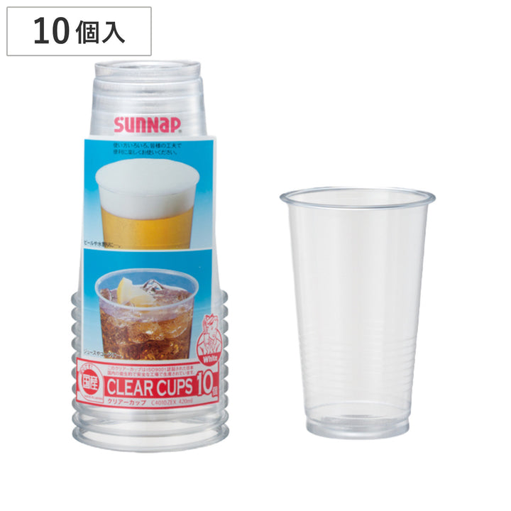 クリアーカップ420ml10個入使い捨てカップクリアカップカップコップ