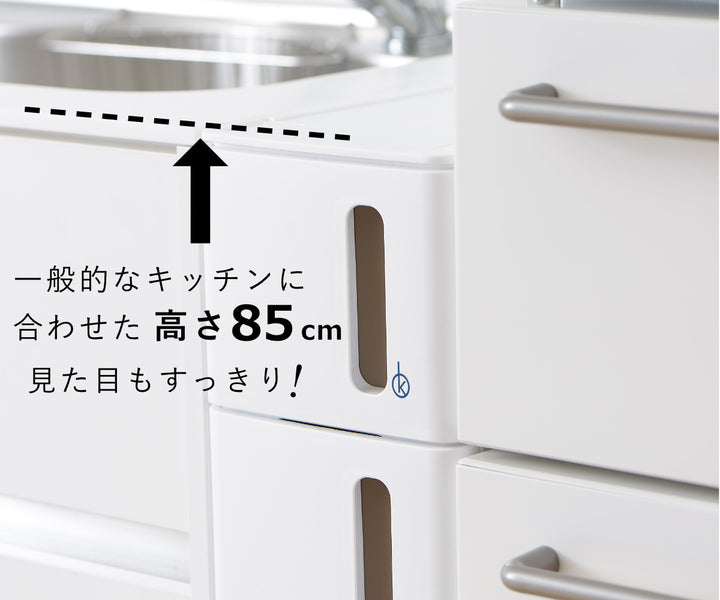 隙間収納ストランティドロアーA4段17cmプラスチック製コロ付き完成品