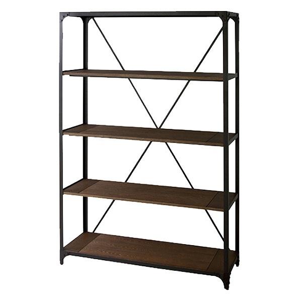 オープンラック幅121cm4段スチールフレームヴィンテージ