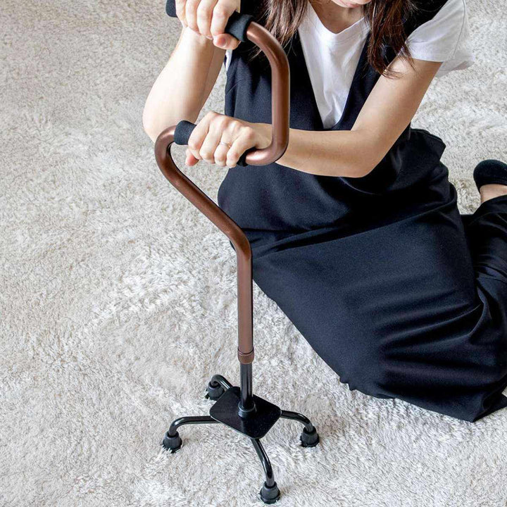 杖2段階4点杖立ち上がり軽量多点杖ステッキ介護自立式