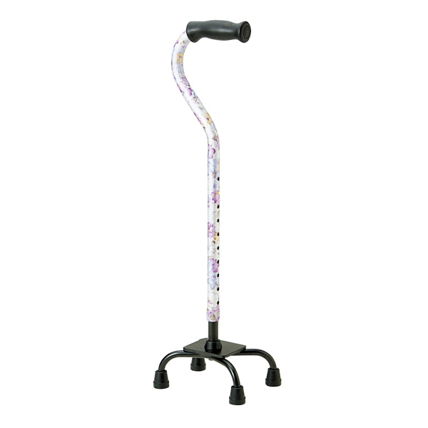 杖4点杖白花柄軽量多点杖ステッキ介護プレゼント自立式