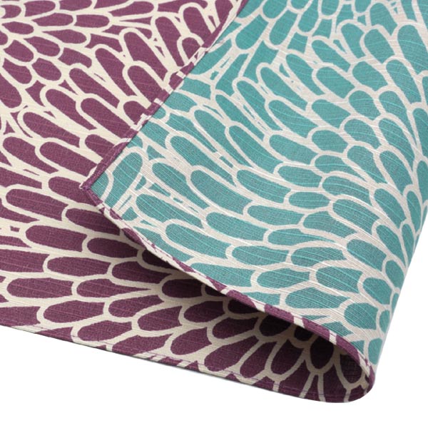 風呂敷中巾チーフ伊砂文様両面染め菊48cmふろしきナフキンランチクロス綿100％ウスムラサキ/セイジ