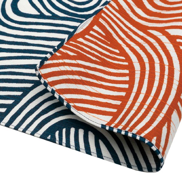 風呂敷中巾チーフ伊砂文様両面染め結48cmふろしきナフキンランチクロス綿100％アイ/オレンジ