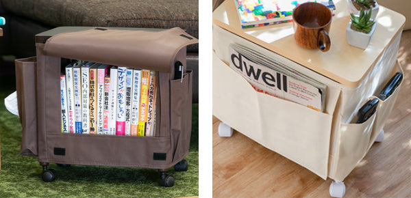 サイドテーブル高さ37.7cm収納付き天板付きキャスター付きサイドワゴン