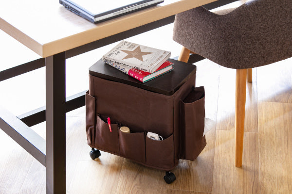 サイドテーブル高さ37.7cm収納付き天板付きキャスター付きサイドワゴン