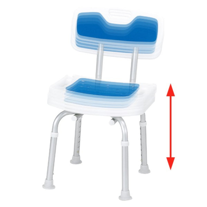 シャワーベンチ背付ブルー