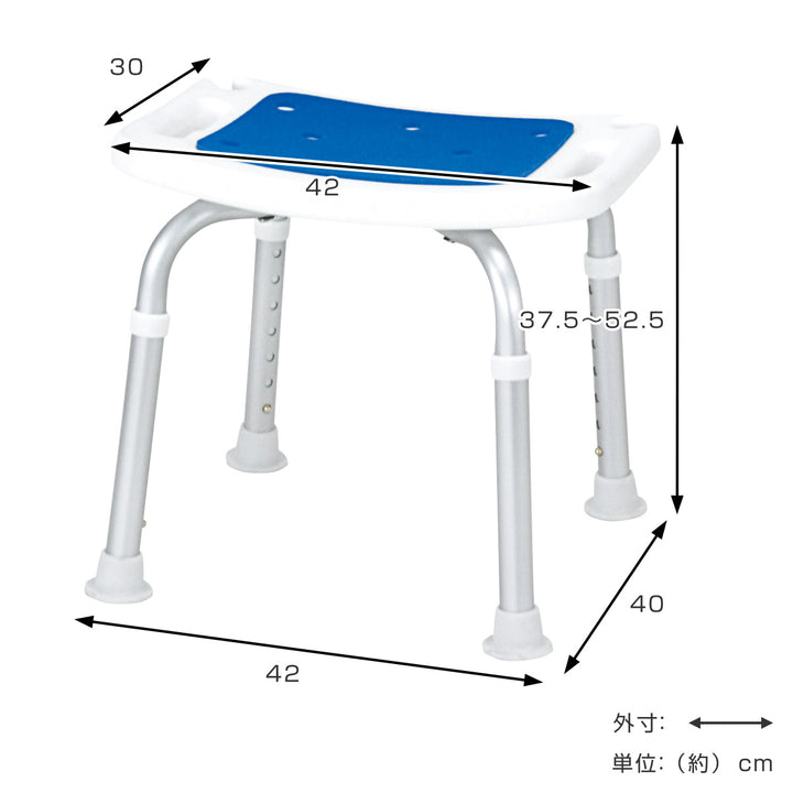 シャワーベンチ背無ブルー