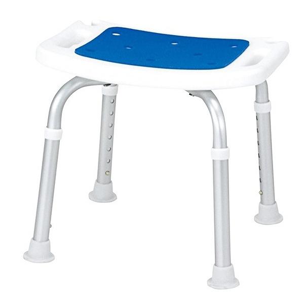 シャワーベンチ背無ブルー