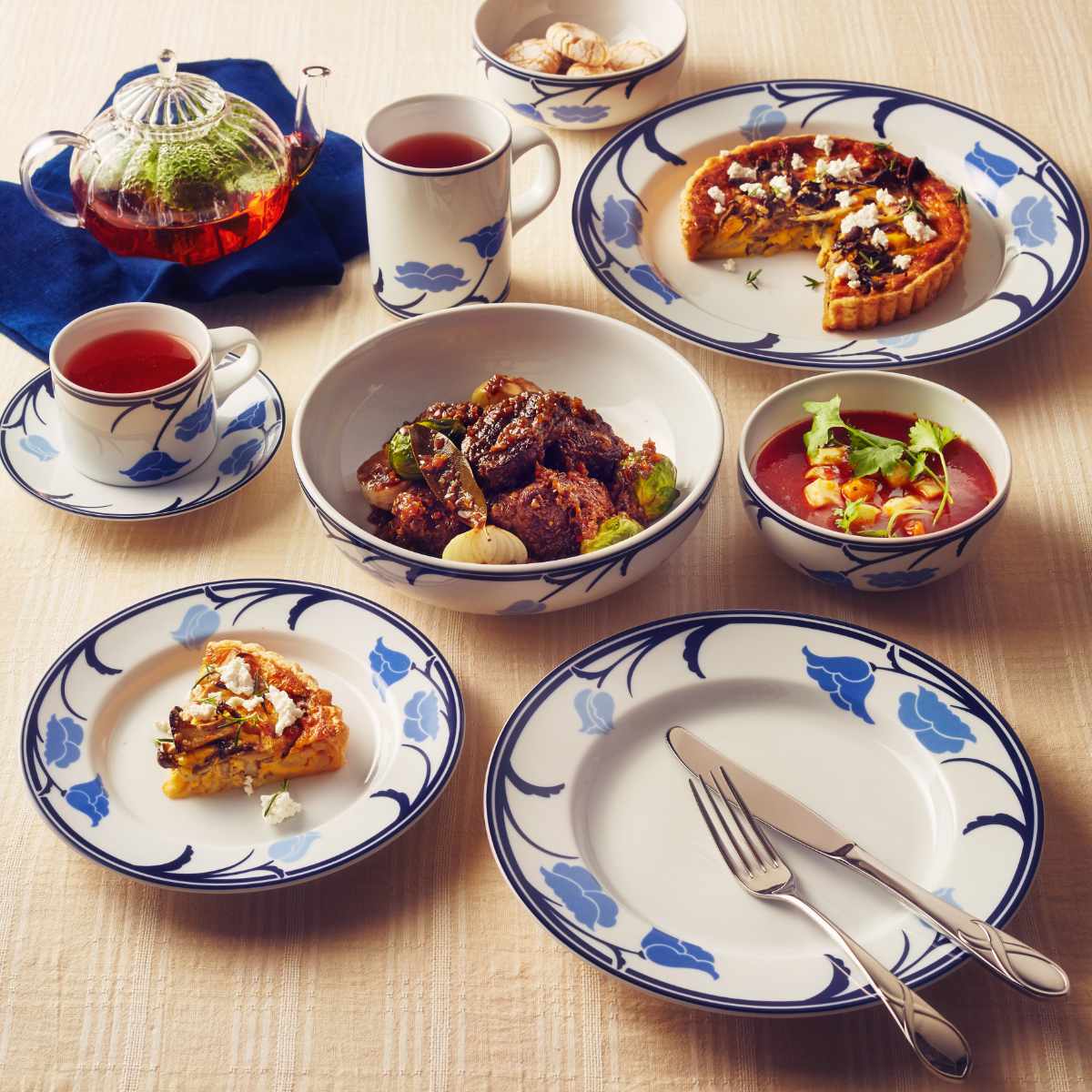 ダンスク　チボリガーデン 花柄　プレート　6枚セット 23cm DANSK DANSK チボリシリーズ