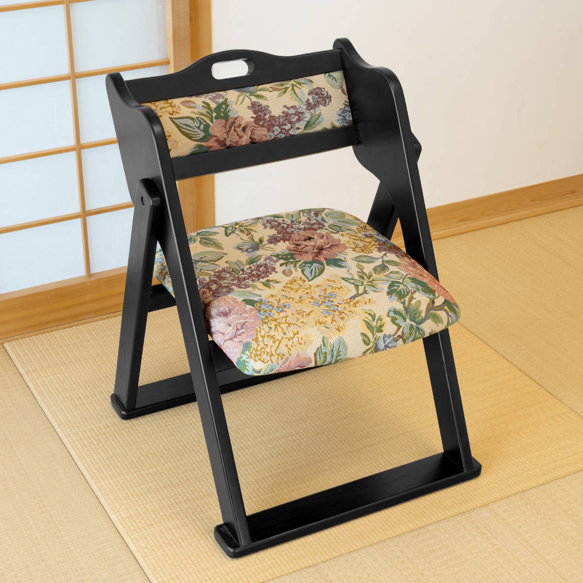 お座敷チェア 座面高36cm 座椅子 折りたたみ椅子 花柄 – ハウジー