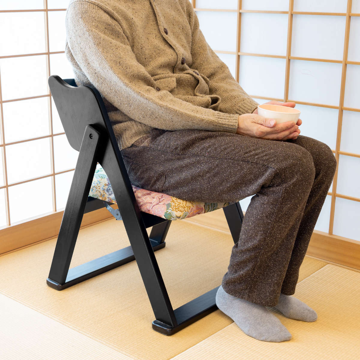 お座敷チェア 座面高36cm 座椅子 折りたたみ椅子 花柄 – ハウジー
