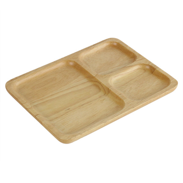 ランチプレートレクタン木製食器ラバーウッドwarms