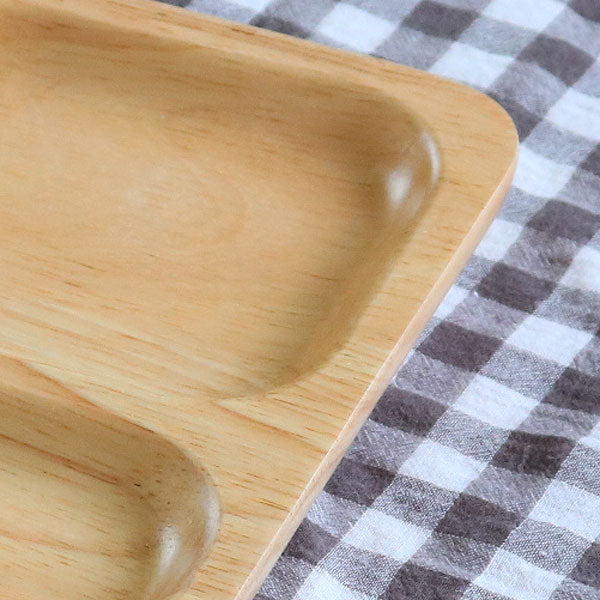 ランチプレートレクタン木製食器ラバーウッドwarms