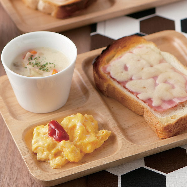 ランチプレートレクタン木製食器ラバーウッドwarms