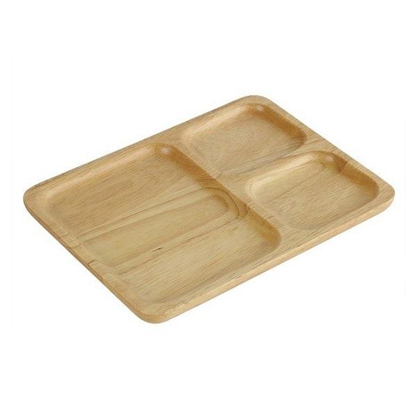 ランチプレートレクタン木製食器ラバーウッドwarms