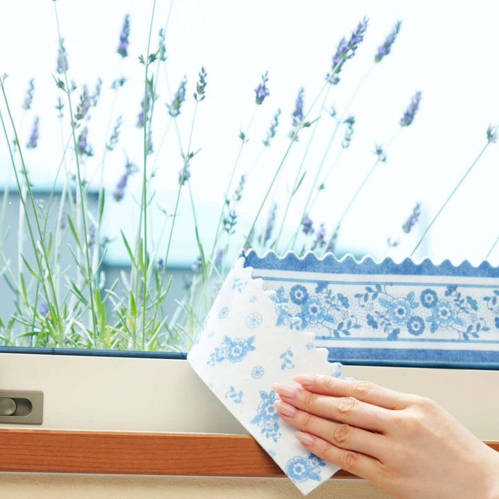 結露吸水テープブルーフラワー幅8×長さ180cm