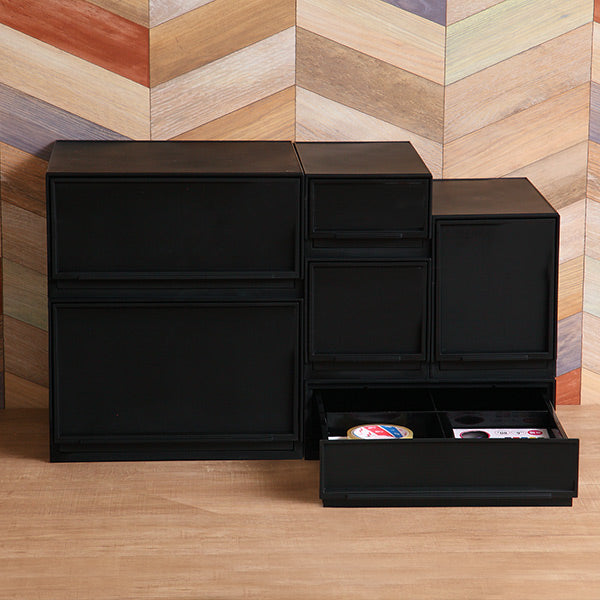 収納ケースナチュラクリアモジュールワイドM幅37.6×奥行35.5×高さ18.8cm