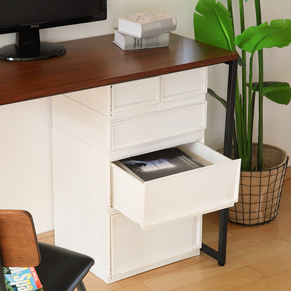 収納ケースナチュラクリアモジュールワイドM幅37.6×奥行35.5×高さ18.8cm