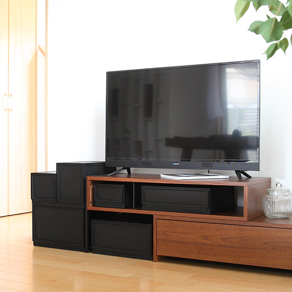 収納ケースナチュラクリアモジュールワイドM幅37.6×奥行35.5×高さ18.8cm