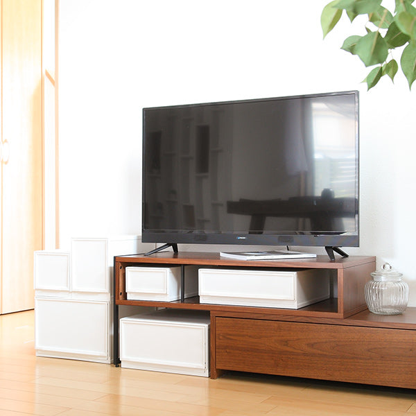 収納ケースナチュラクリアモジュールワイドM幅37.6×奥行35.5×高さ18.8cm