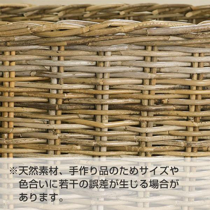 バスケットラタン幅59×奥行46×高さ26cm持ち手付きかご大きい