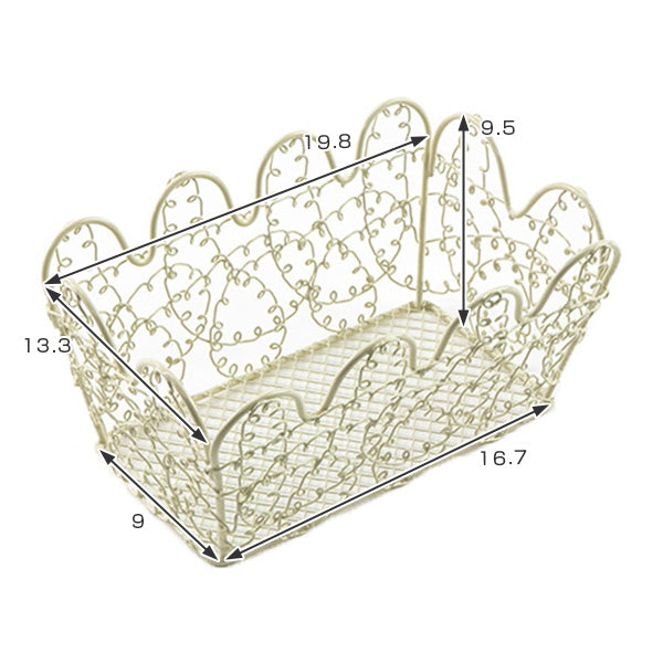 バスケット角型小物入れ約幅20×奥行14×高さ10cmラッピング