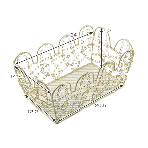 バスケット角型小物入れ約幅24×奥行15×高さ10cmラッピング