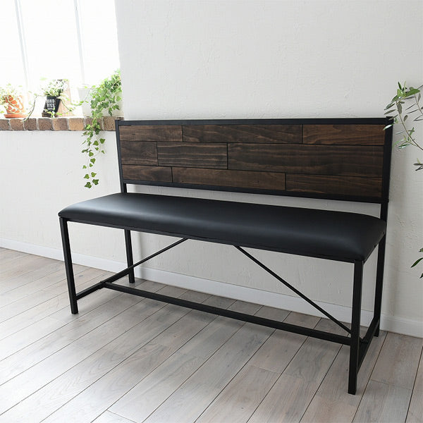 ベンチ2人掛け天然木スチールフレームGRANT幅113cm