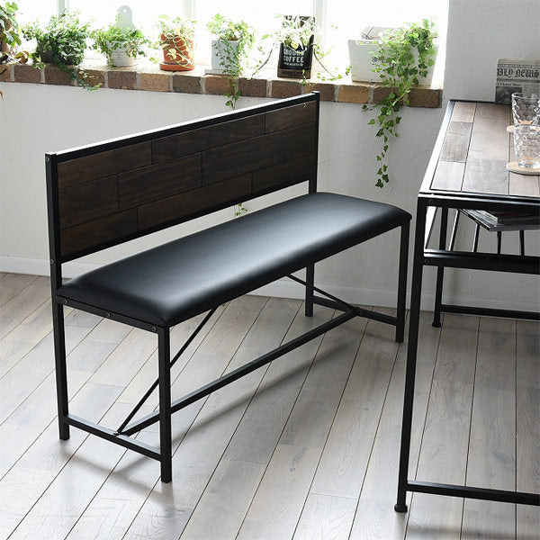 ベンチ2人掛け天然木スチールフレームGRANT幅113cm